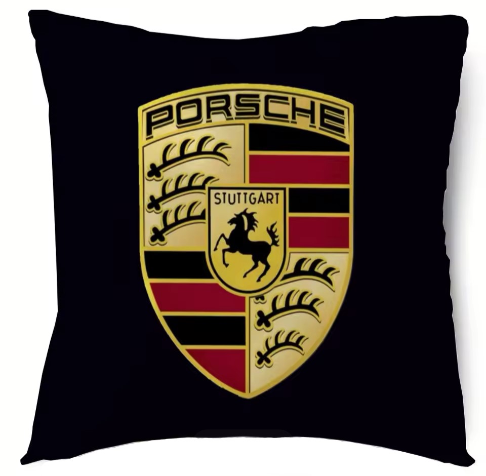 Polštářek Porsche černý 40x40cm