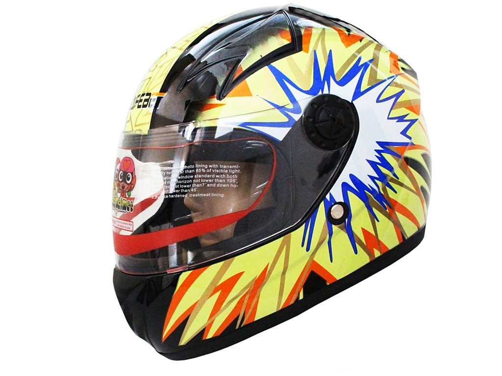 Dětská moto helma integrální černo-žlutá